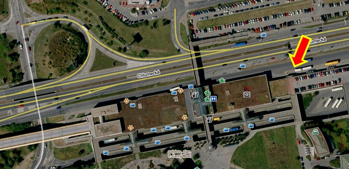 Mapa místa srazu (podklad Mapy.cz)